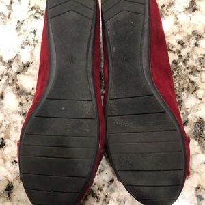 Worn twice —- Katie and Kelly deep red flats